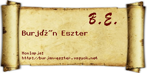 Burján Eszter névjegykártya